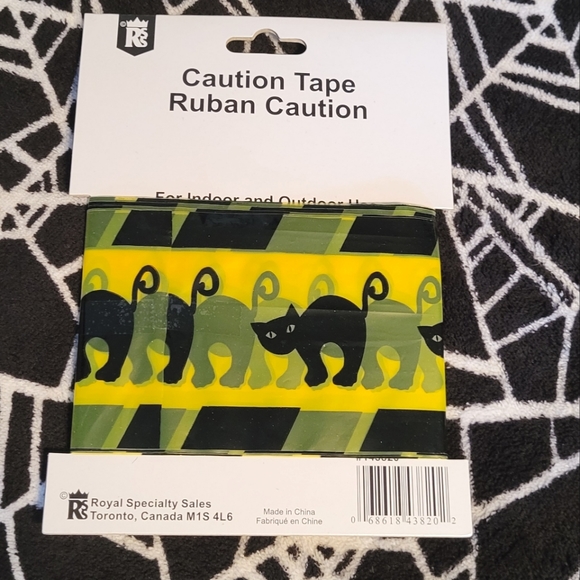 ⚡3/$15⚡ *NEW* HALLOWEEN DECOR Black Cat Caution Tape Indoor/Outdoor - Picture 2 of 2